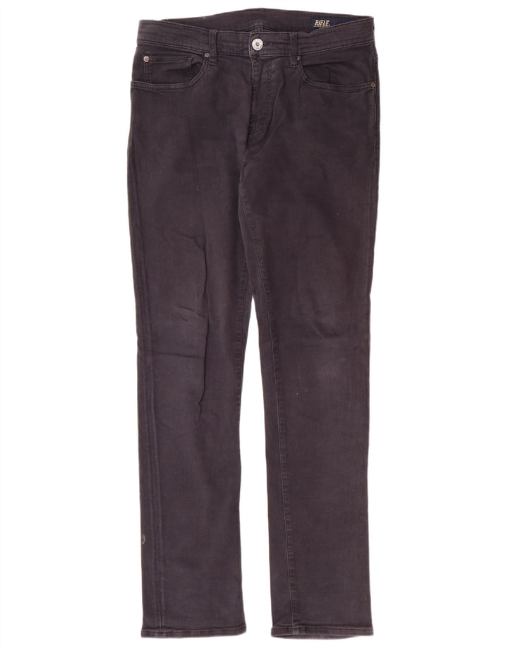 RIFLE Vaqueros ajustados para hombre W34 L34 Algodón gris