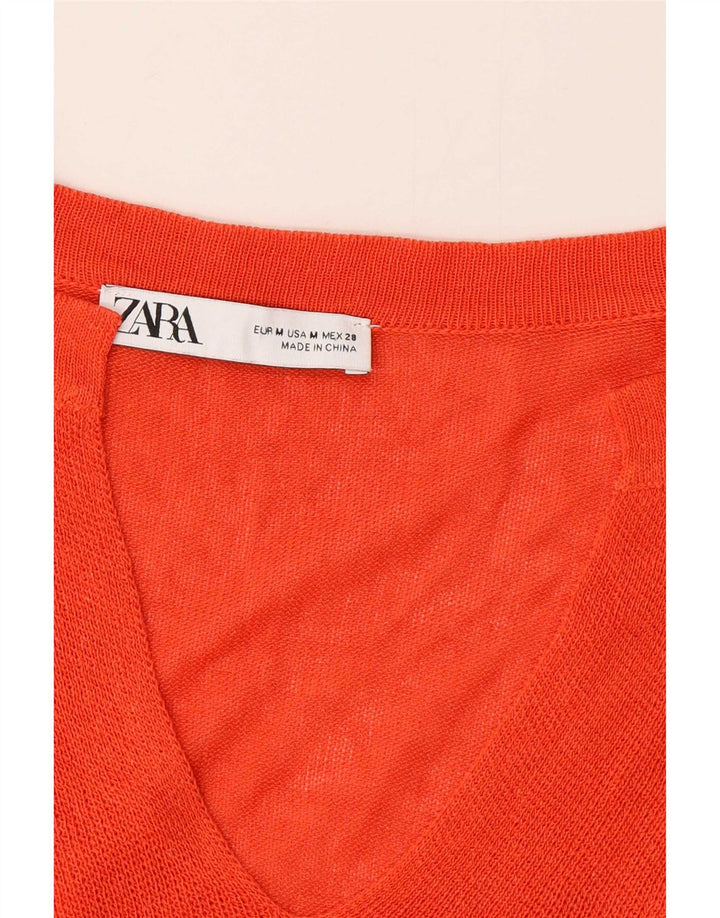 Zara Jersey oversize con cuello en V para mujer UK 44 Mediano Naranja