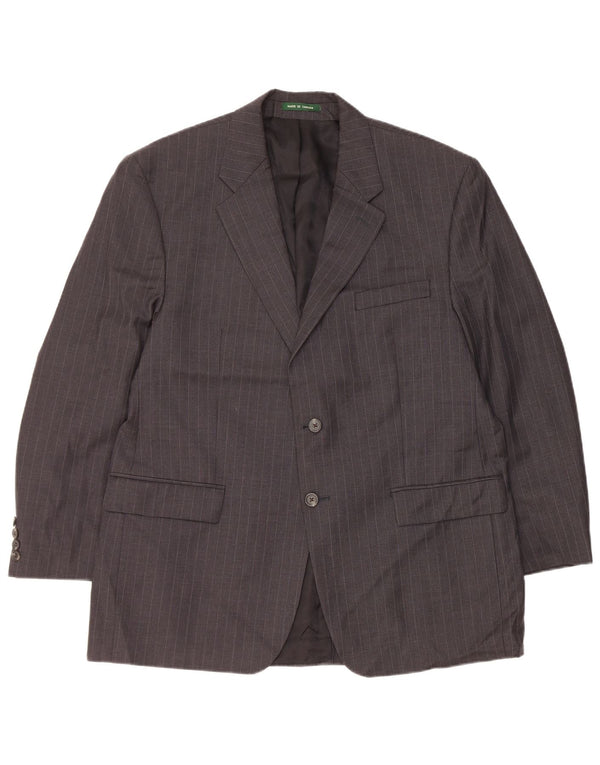 Ralph Lauren Chaqueta Blazer de 2 Botones para Hombre UK 44 XL Lana Gris a Rayas