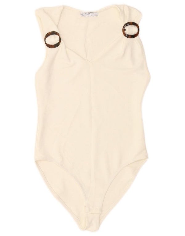 Zara Body Sin Mangas Mujer UK 8 Small Blanco