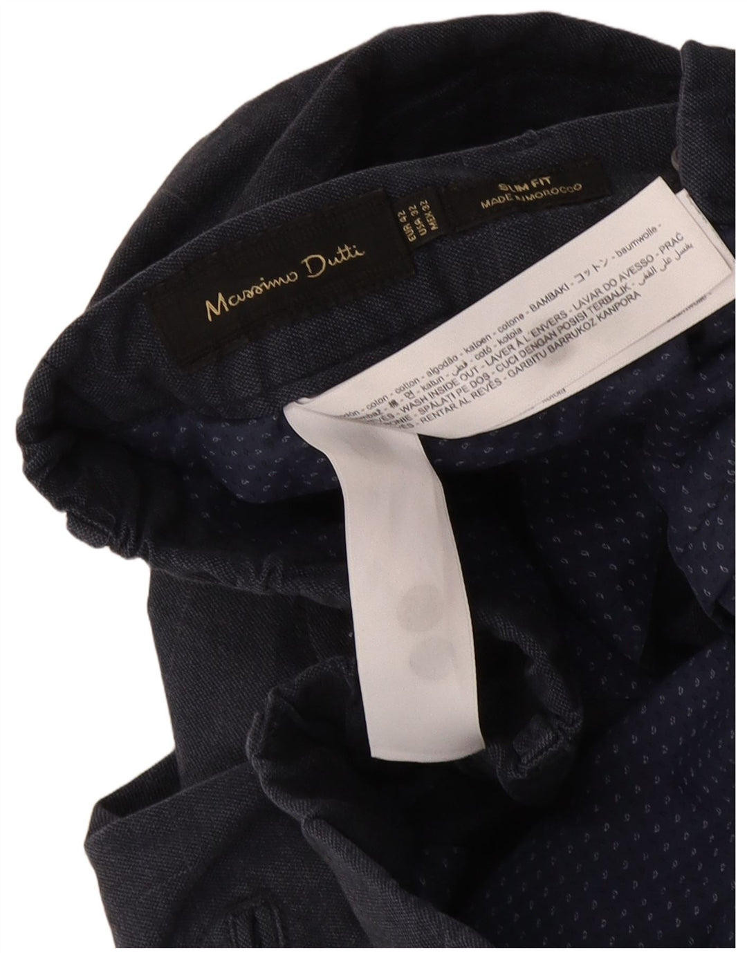 Massimo Dutti Pantalón chino para hombre EU 42 Large W32 L29 Navy Blue Check