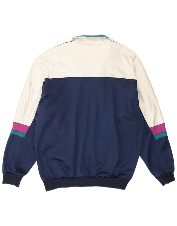 ASICS Chaqueta superior de chándal gráfico para hombre IT 54 XL Azul marino Colorblock