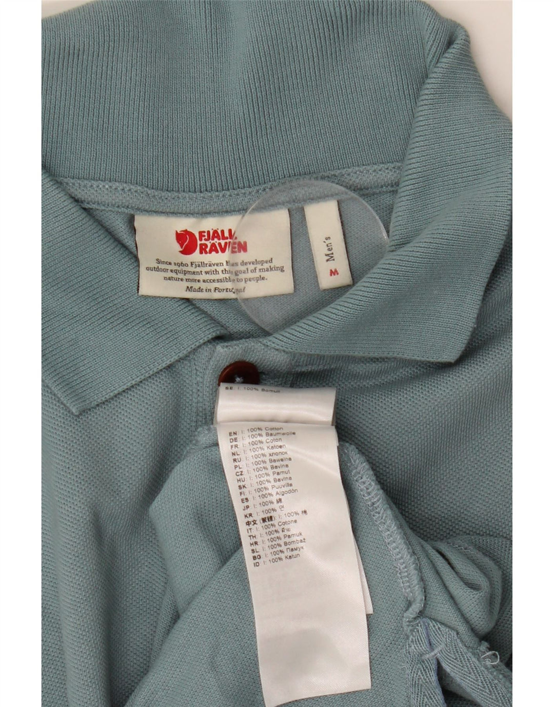 Polo Fjall Raven Hombre Algodón Azul Medio