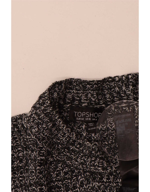 Topshop Jersey tipo jersey con cuello alto para mujer, talla 40, color gris grande