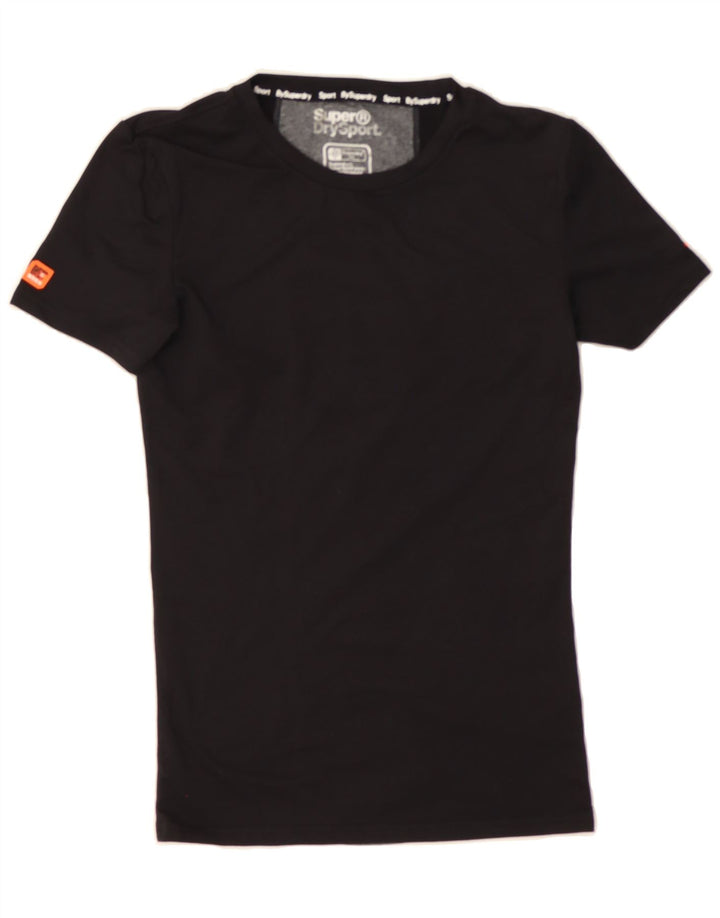 SUPERDRY Mens Graphic T-Shirt Top Small Black Colourblock Polyester Vintage Superdry and Second-Hand Superdry from Messina Hembry 