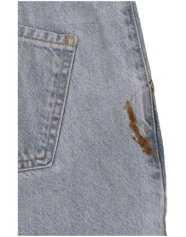 Zara Vaqueros De Cintura Alta Con Globos Para Mujer EU 36 XS W26 L27 Algodón Azul