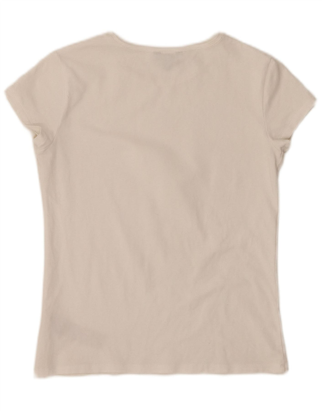 MASSIMO DUTTI Camiseta Mujer Top UK 8 Small Blanco Algodón