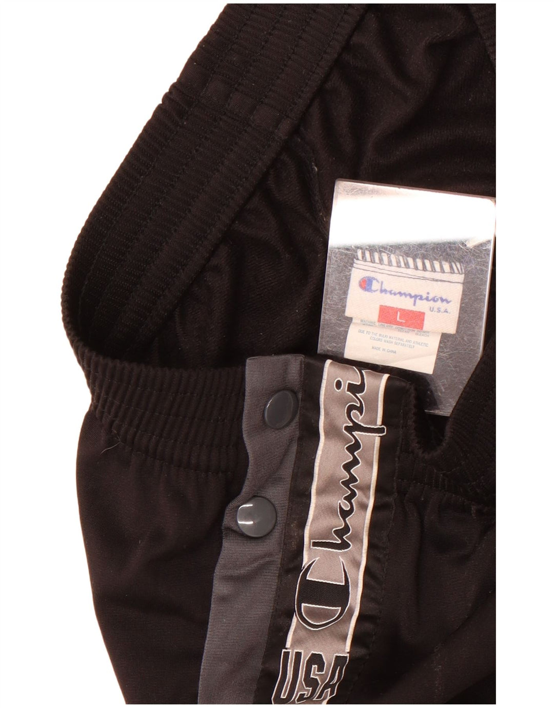 Champion USA Graphic Pantalones De Chándal Negro Grande Colorblock