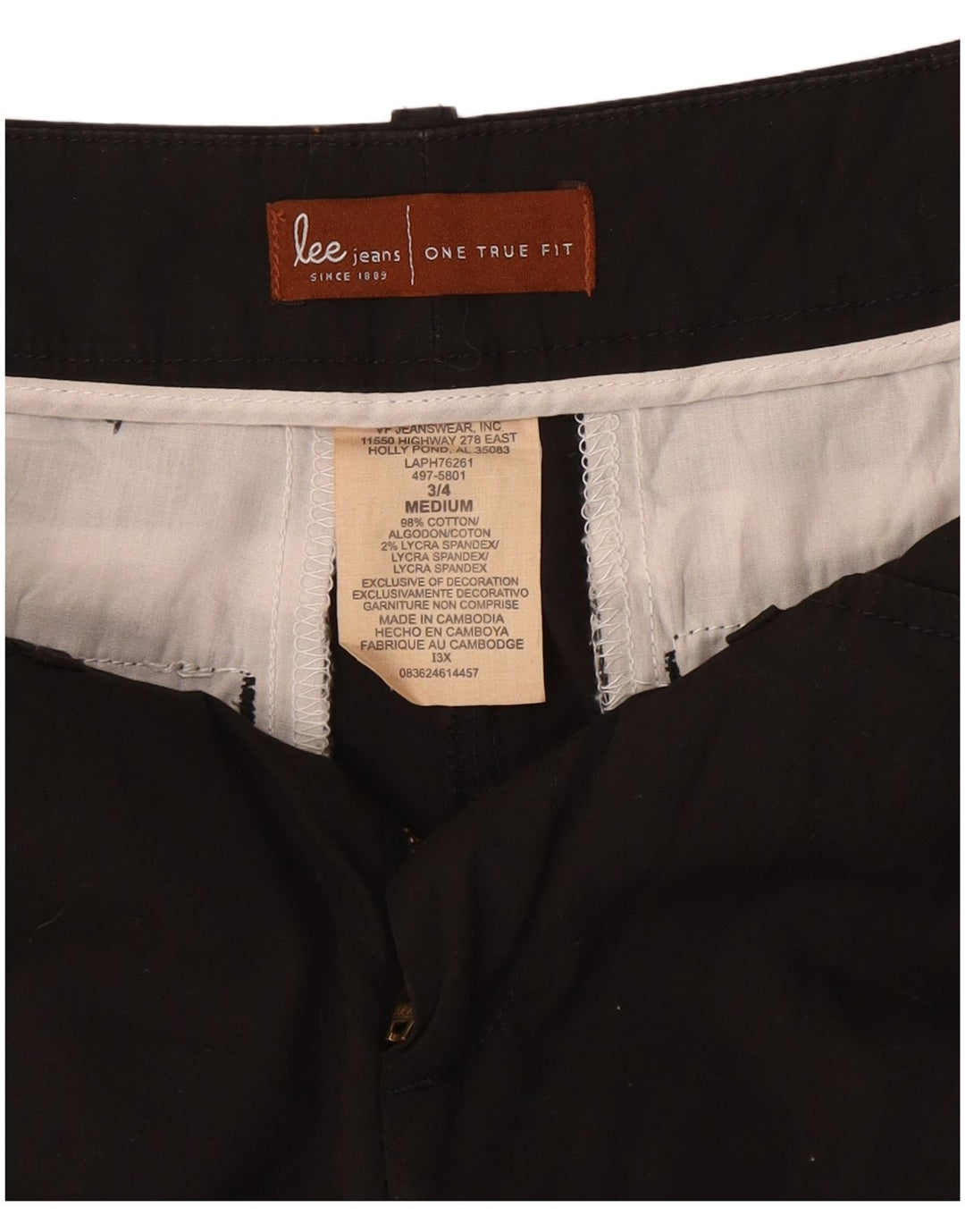 LEE Pantalones cortos casuales para mujer US 3 Small W27 Algodón negro