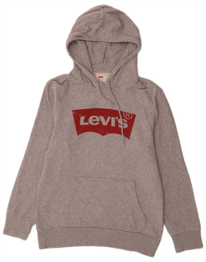 LEVI'S Hombre Sudadera Con Capucha Gráfica Jersey Pequeño Gris Algodón
