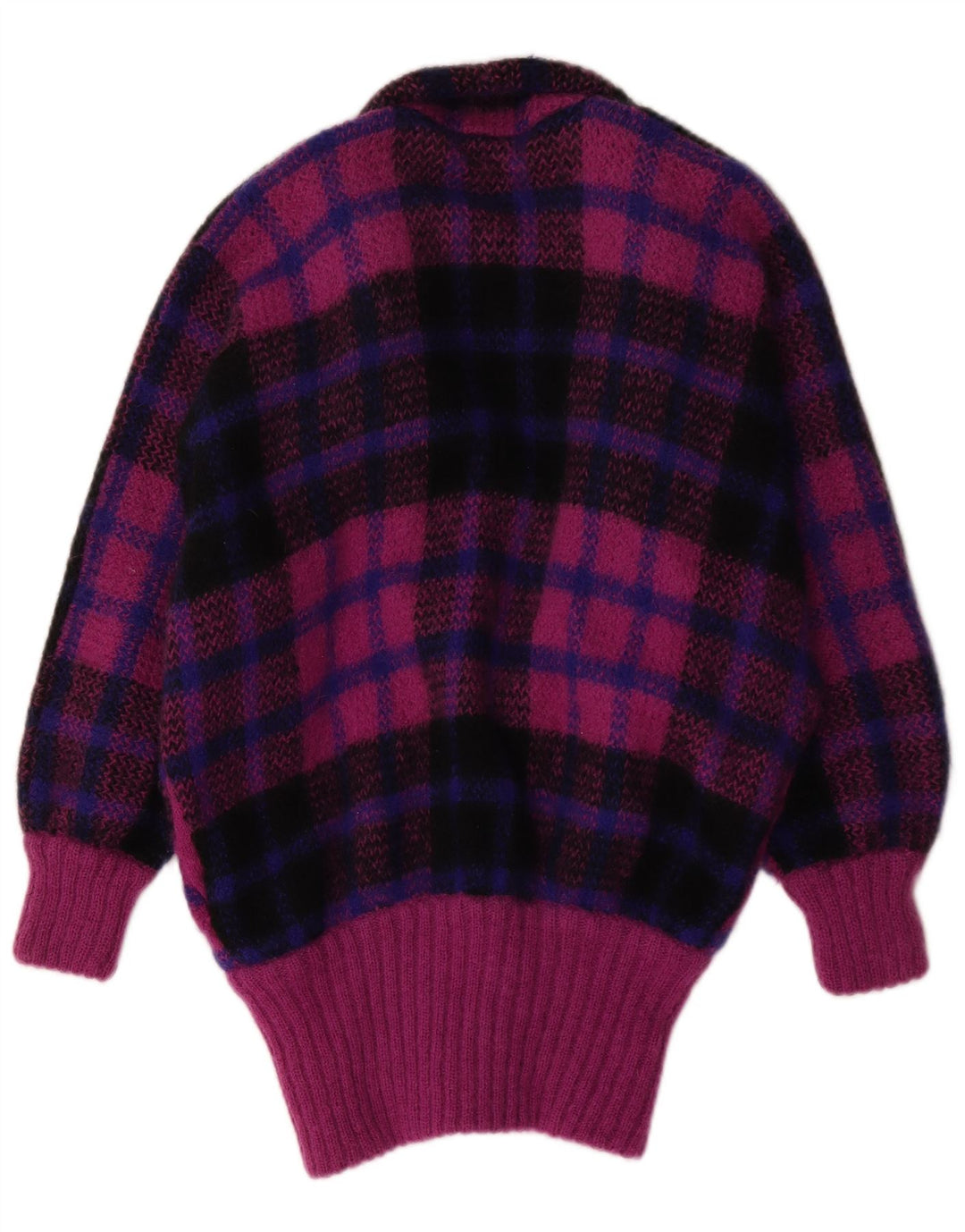 I.B Diffusion Suéter tipo cárdigan largo para mujer UK 40 Small Purple Check