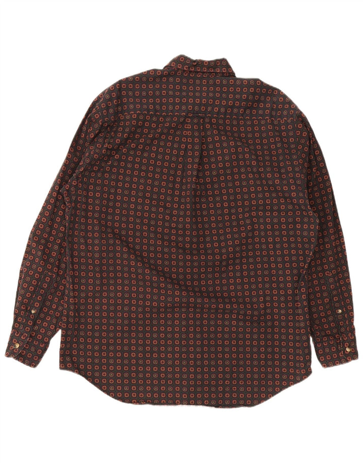 Camisa Nautica Hombre Algodón Geométrico Marrón Medio