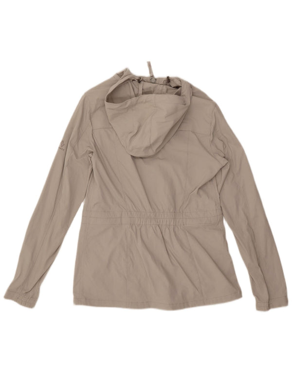 EDDIE BAUER Chaqueta utilitaria con capucha para mujer UK 10 Small Beige Nylon