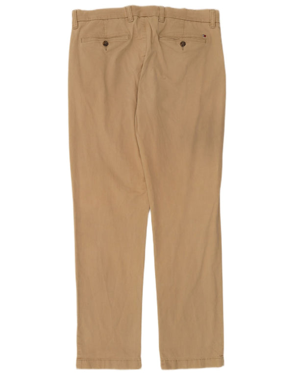 Tommy Hilfiger Pantalones chinos rectos para hombre W32 L32 Algodón beige