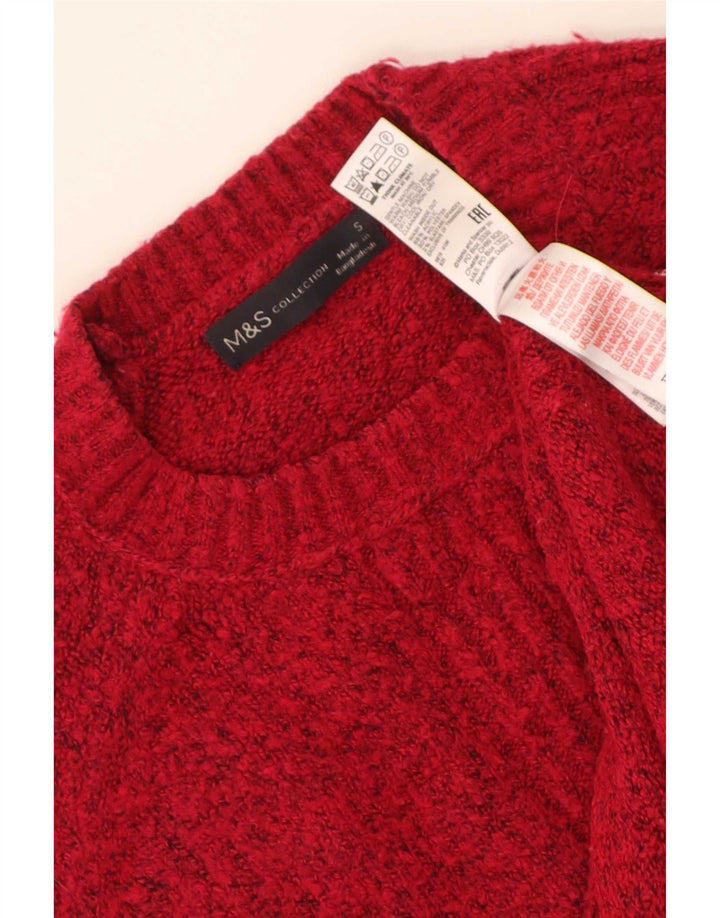 Marks & Spencer Jersey extragrande con cuello redondo para mujer, talla 40, color rojo