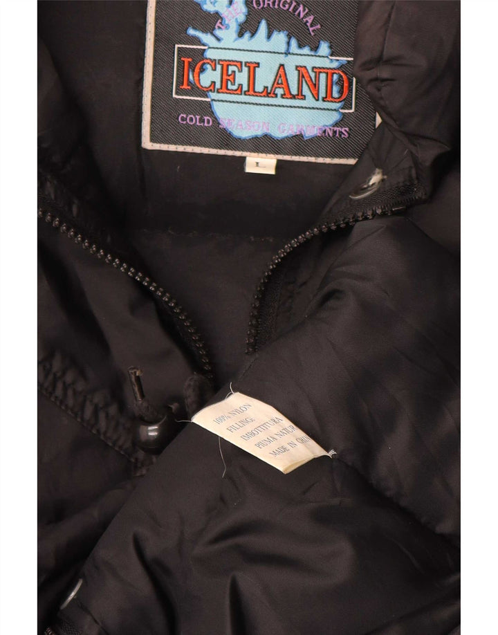 Chaqueta acolchada de gran tamaño para mujer de Islandia, Reino Unido 46, nailon negro grande
