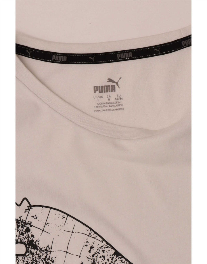 Puma - Camiseta gráfica para hombre, talla grande, color blanco