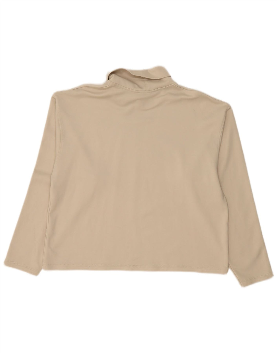 Zara Mujer Crop Top Manga Larga UK 44 Medio Beige Poliamida