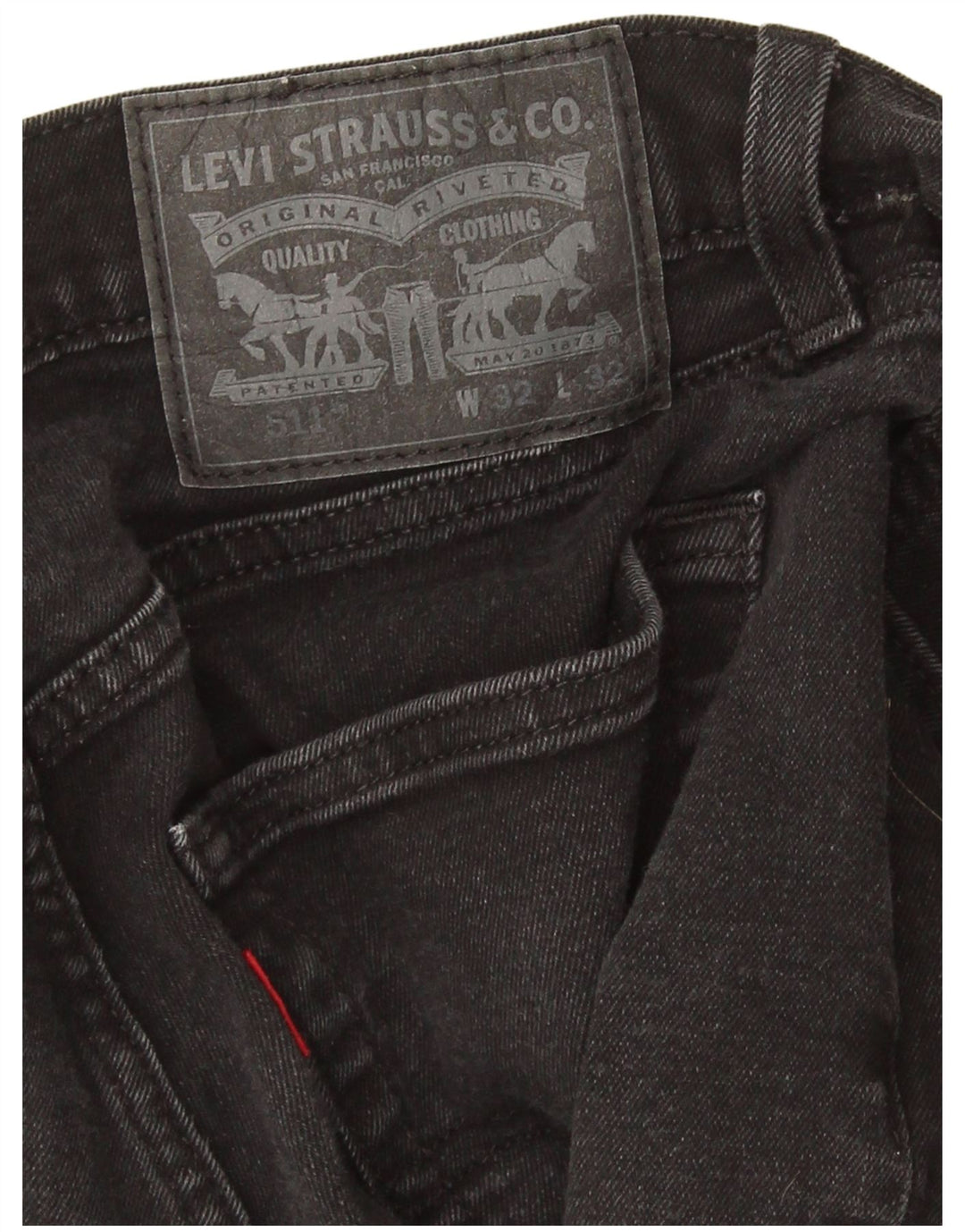 Levi's Hombre 511 Slim Jeans W32 L27 Algodón Negro