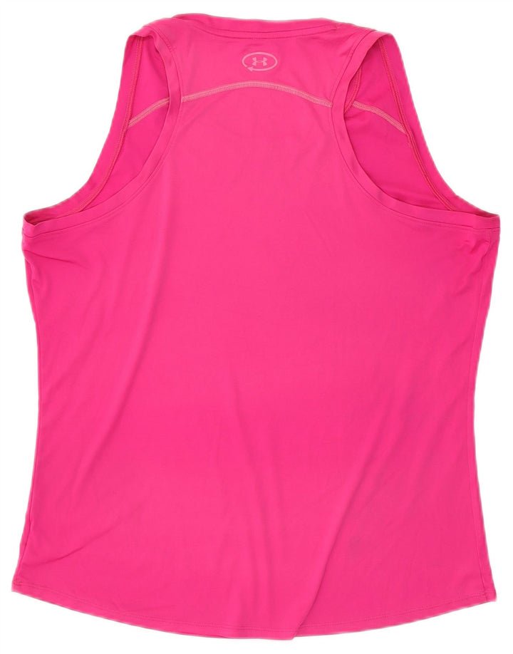 Under Armour Camiseta sin mangas Heat Gear para mujer UK 18 XL Poliéster rosa