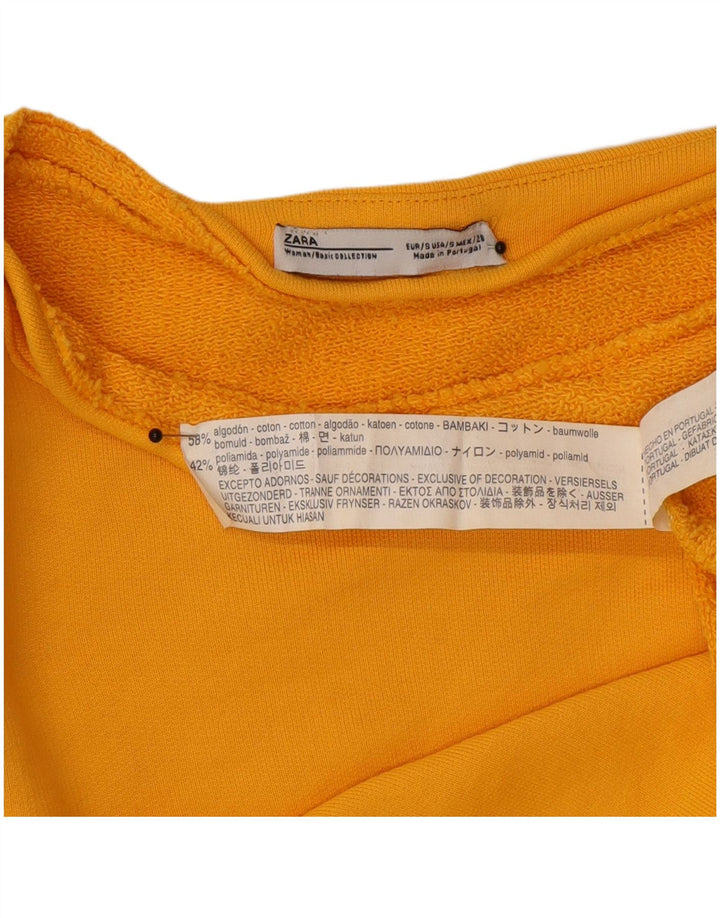 Zara Mujer Oversize Sudadera De Manga 3/4 Jersey UK 10 Small Amarillo