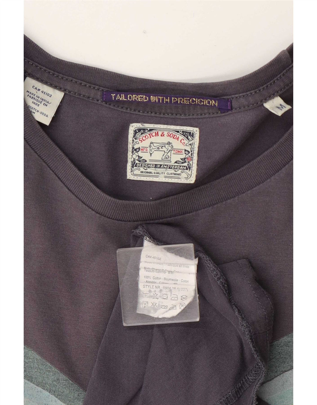 Scotch & Soda Hombre Camiseta Gráfica Top Medium Azul Marino Algodón
