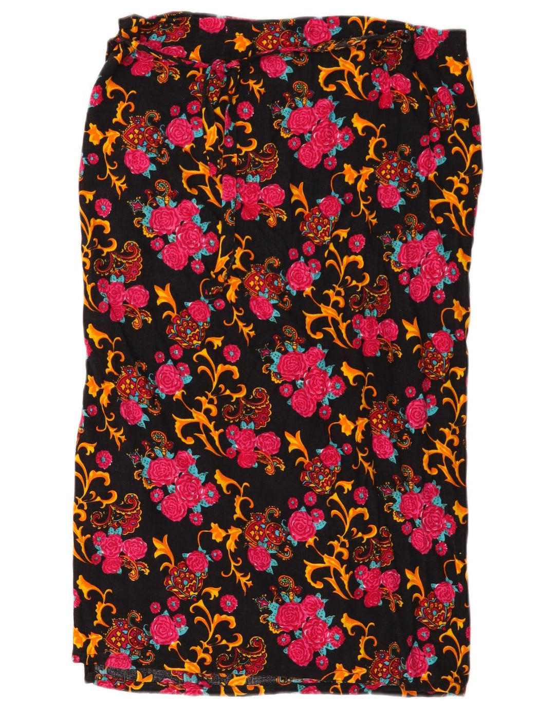 Falda envolvente vintage para mujer W32 Poliéster floral multicolor grande