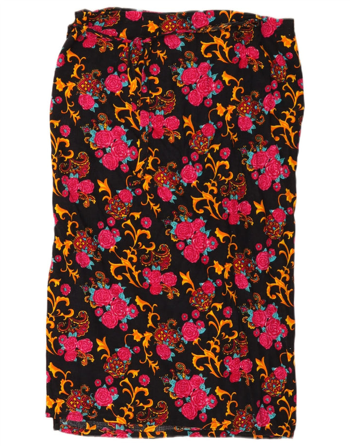 Falda envolvente vintage para mujer W32 Poliéster floral multicolor grande
