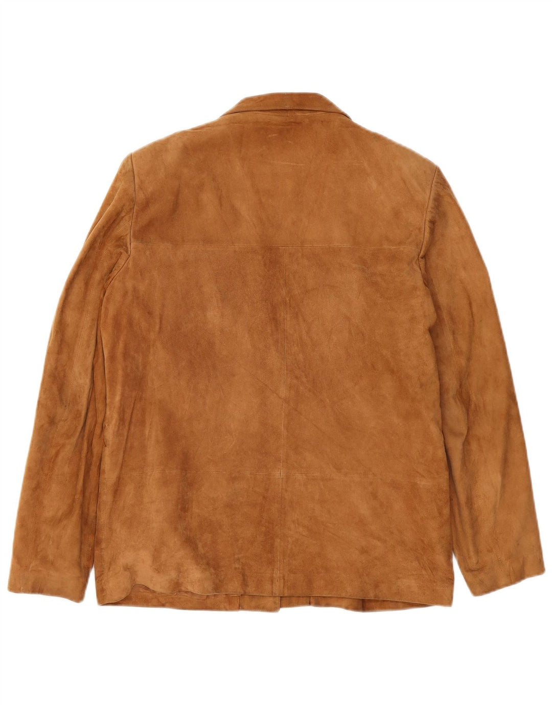 Vintage mujer 3 botones ante Blazer chaqueta IT 48 XL cuero beige