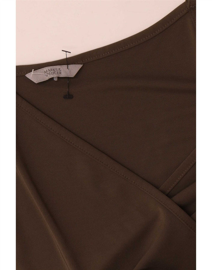 Marks & Spencer Vestido acampanado sin mangas para mujer UK 42 Medium Khaki