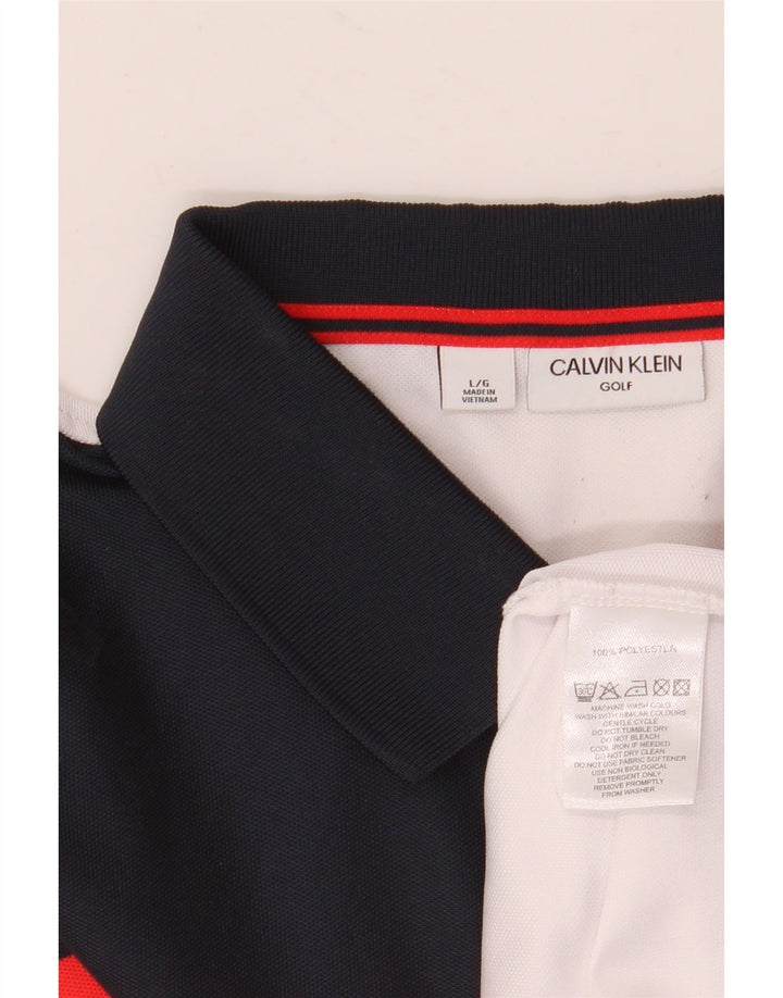 Polo Calvin Klein para hombre Poliéster con bloques de color blanco grande