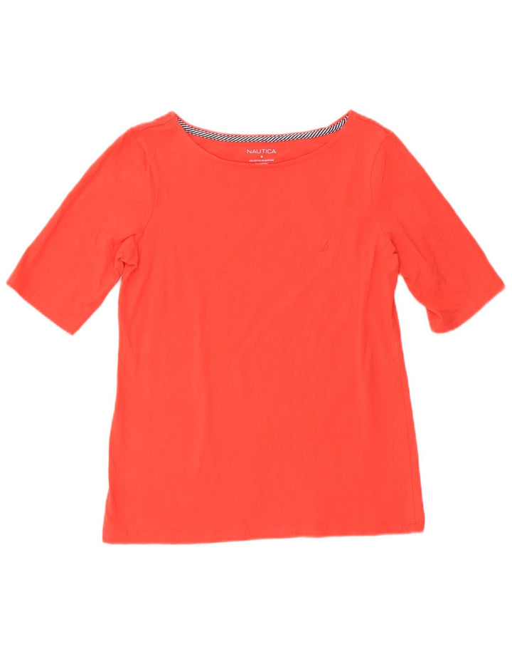 NAUTICA Blusa para Mujer Top UK 12 Medio Rojo Algodón