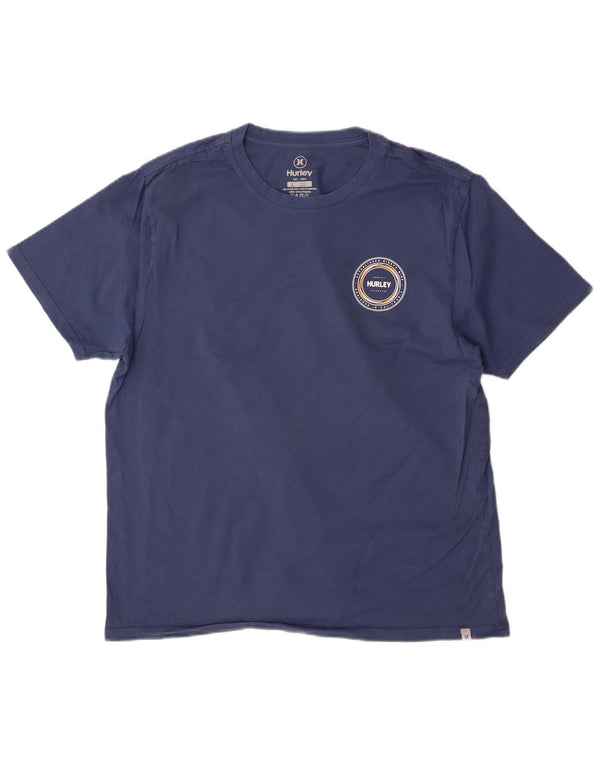 Hurley - Camiseta gráfica para hombre, talla grande, algodón azul
