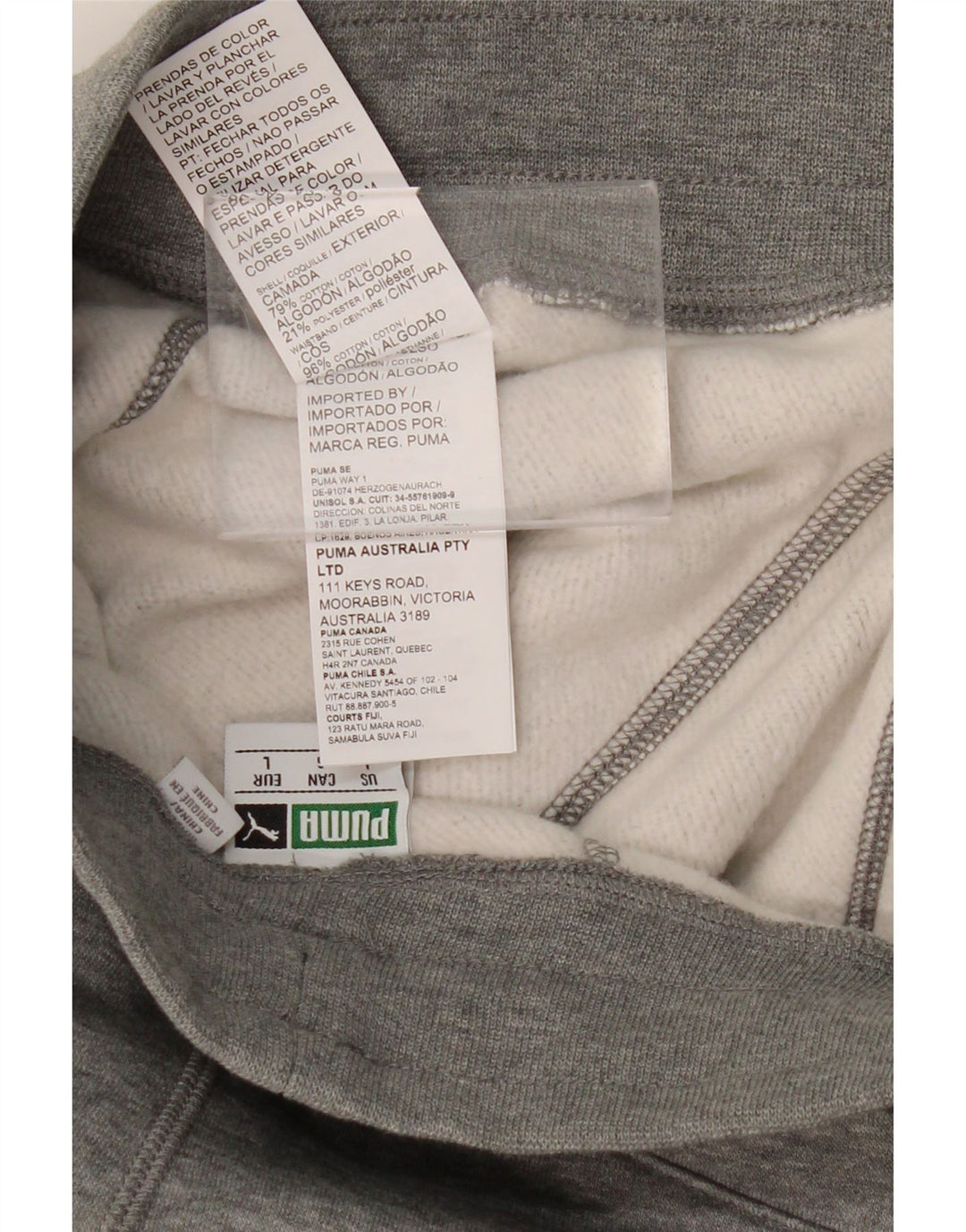 PUMA Pantalones cargo de chándal para hombre de algodón moteado gris grande