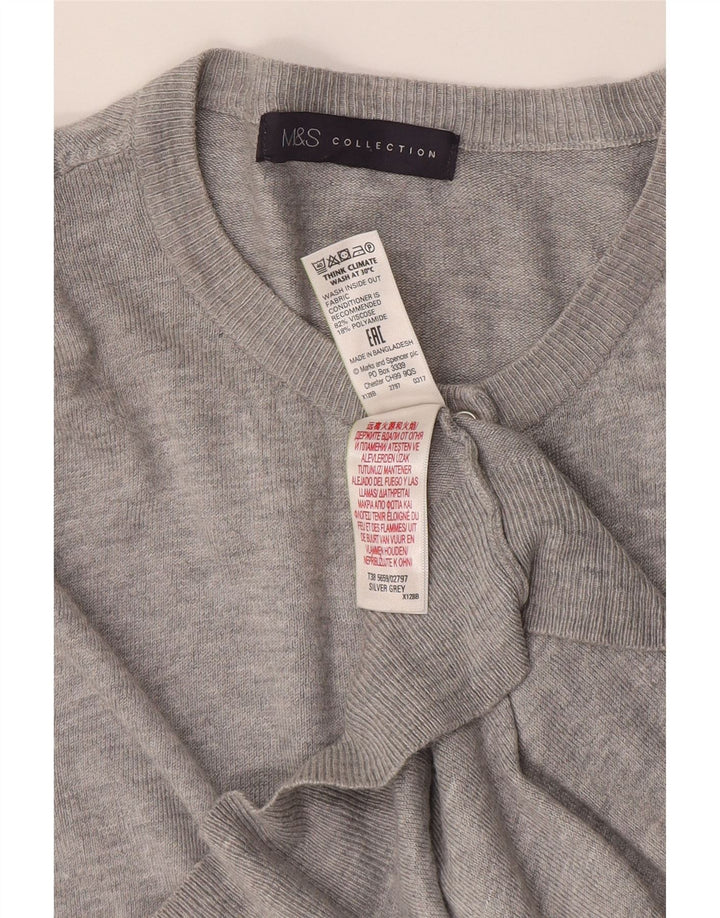 Marks & Spencer Suéter tipo cárdigan para mujer UK 44 Viscosa gris medio