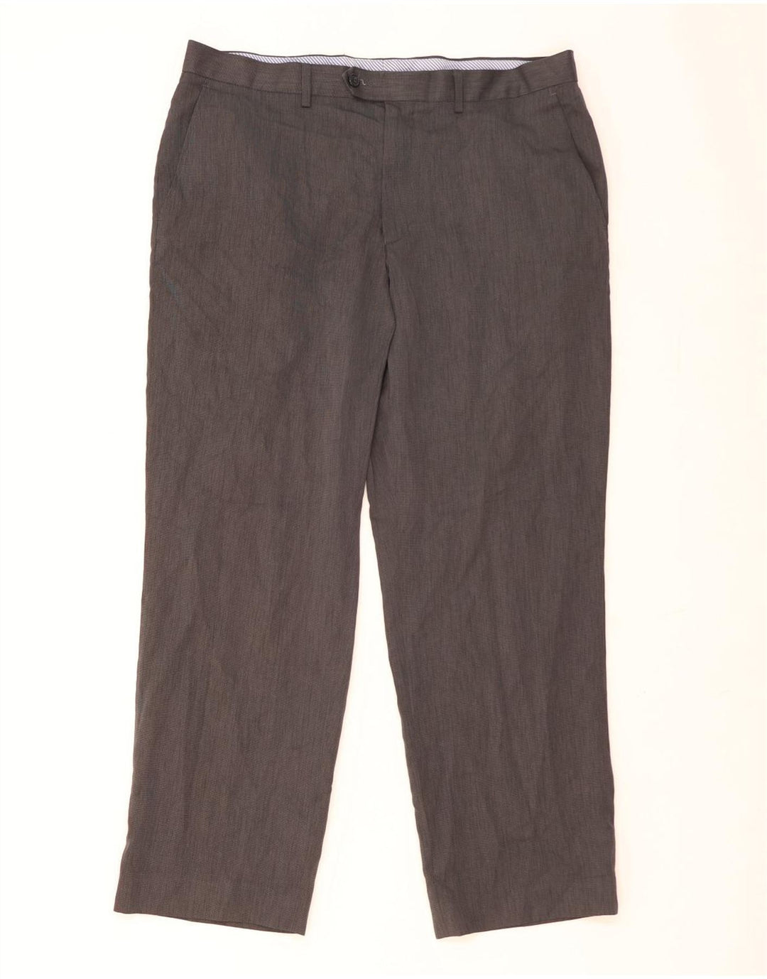 Marks & Spencer Pantalones de traje rectos de corte entallado para hombre W36 L29 Gris
