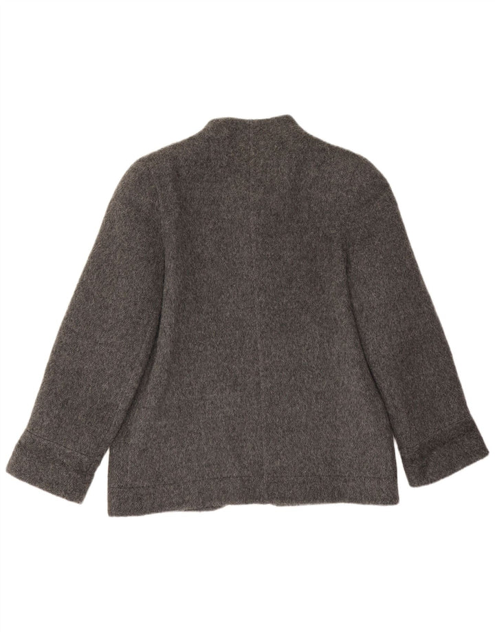 Vintage mujer 4 botones Blazer chaqueta Reino Unido 14 gris grande