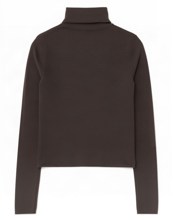 Zara Mujer Crop Roll Neck Jumper Sweater UK 42 Viscosa Gris Medio
