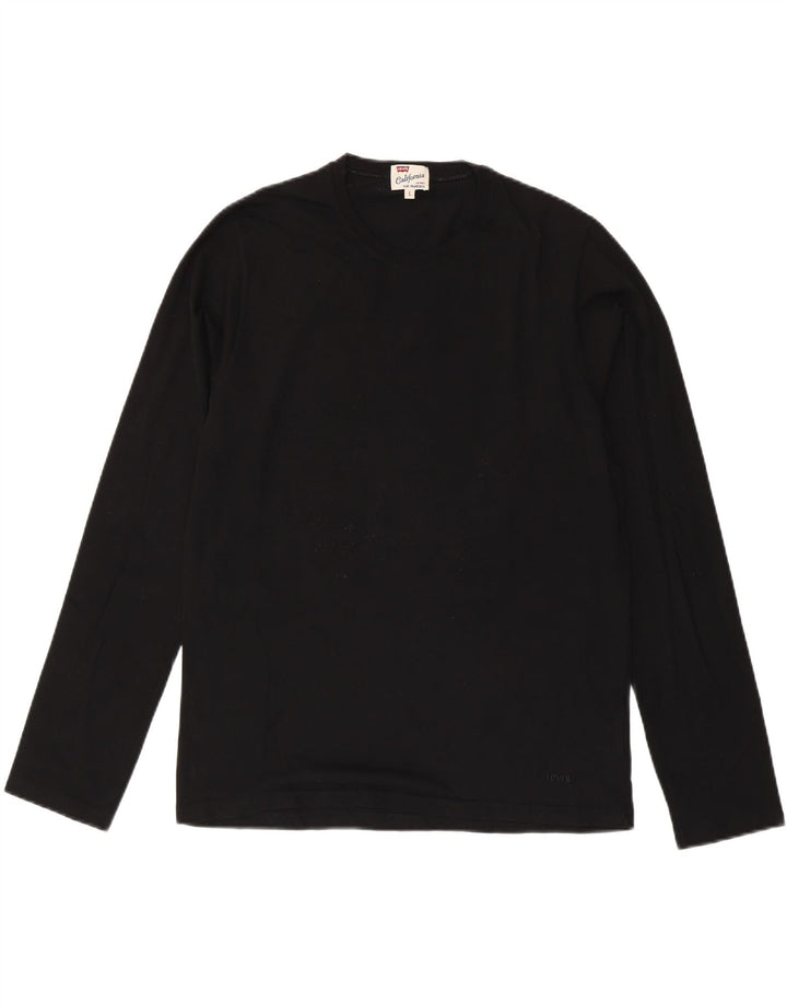 LEVI'S Top de manga larga para hombre de algodón negro grande