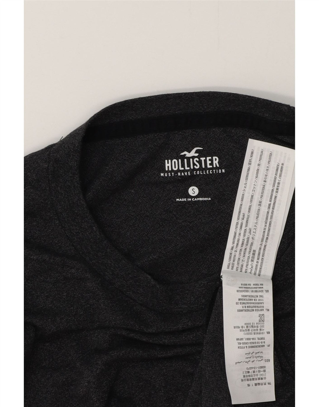 HOLLISTER Camiseta Hombre Top Small Gris Algodón