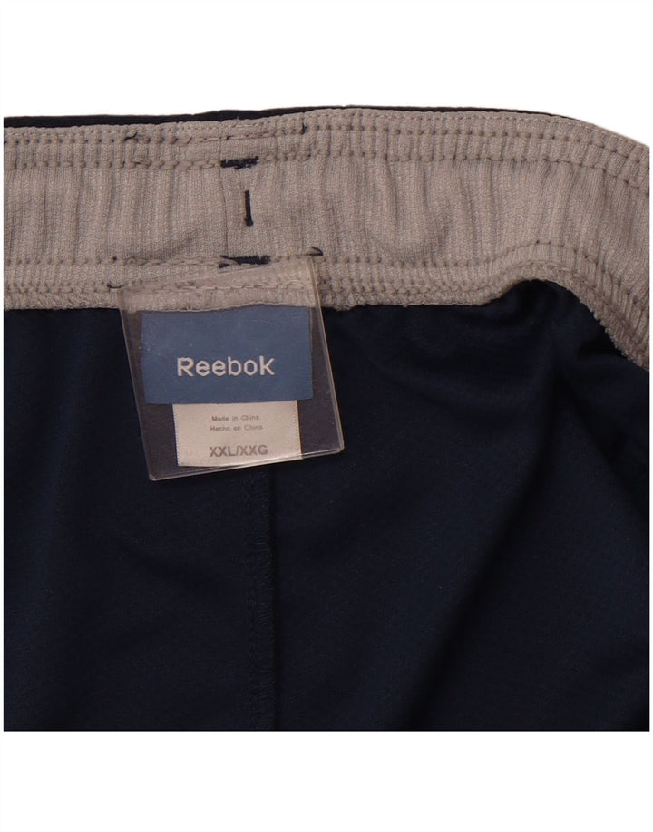 REEBOK Pantalones cortos deportivos para hombre 2XL Azul marino Poliéster