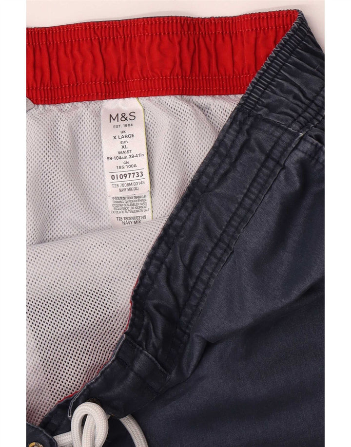 Marks & Spencer Bañador para hombre XL Azul marino Colorblock Poliéster