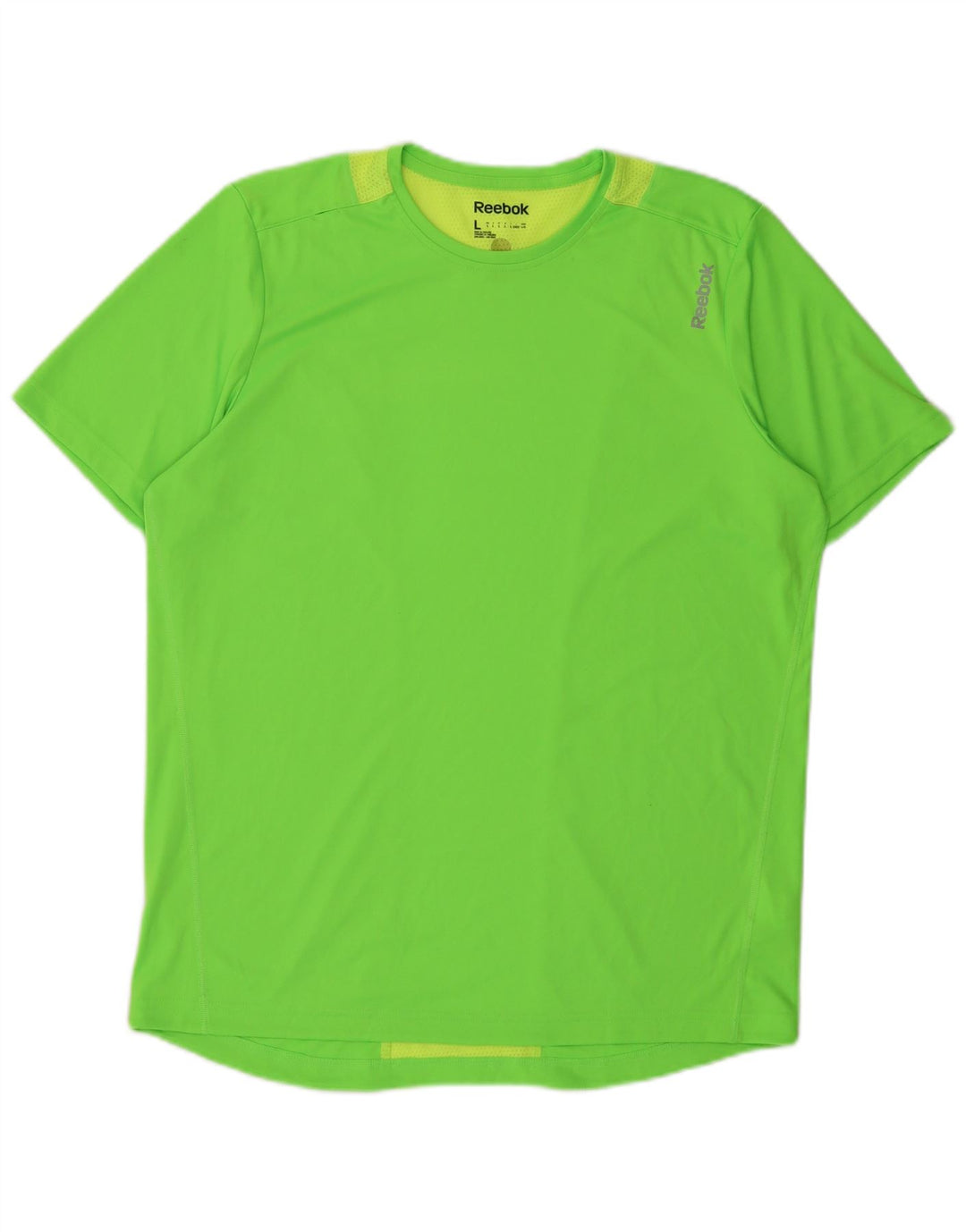 Reebok Hombre Camiseta Top Large Verde Colorblock Poliéster