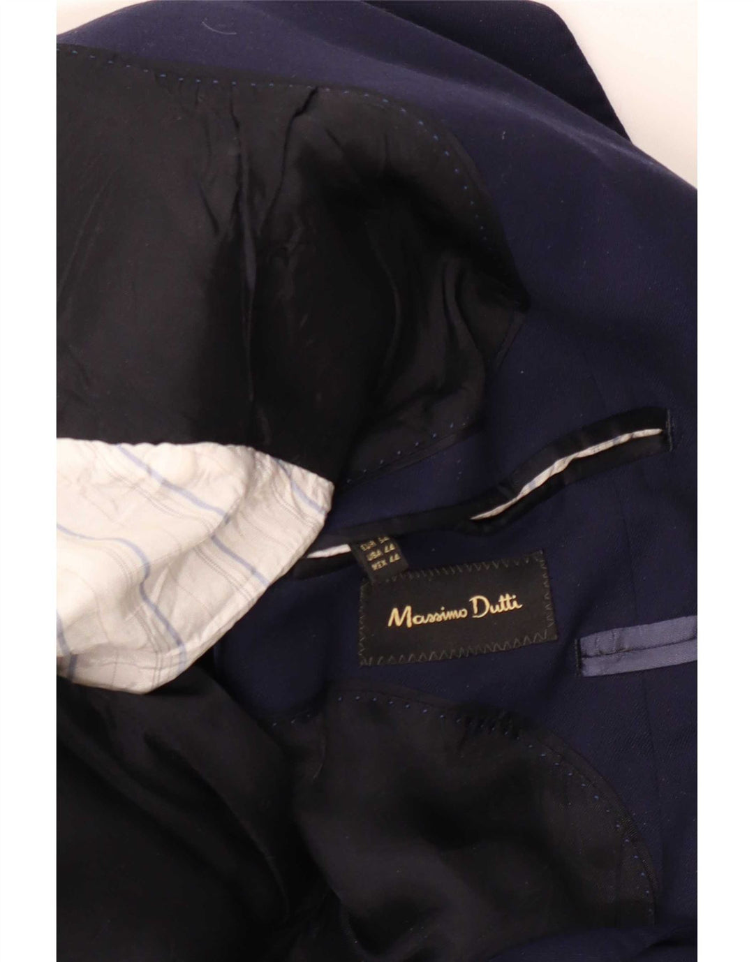 Massimo Dutti Chaqueta Blazer De 2 Botones Hombre EU 54 XL Lana Azul Marino