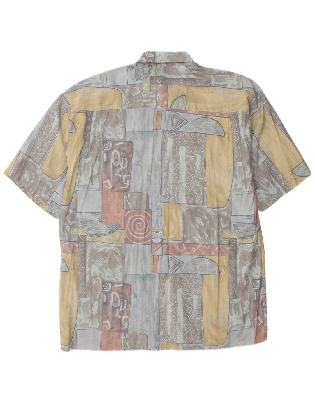 C.C.CONCORD Camisa Manga Corta Hombre Grande Multicolor Geométrico