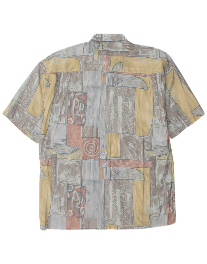 C.C.CONCORD Camisa Manga Corta Hombre Grande Multicolor Geométrico