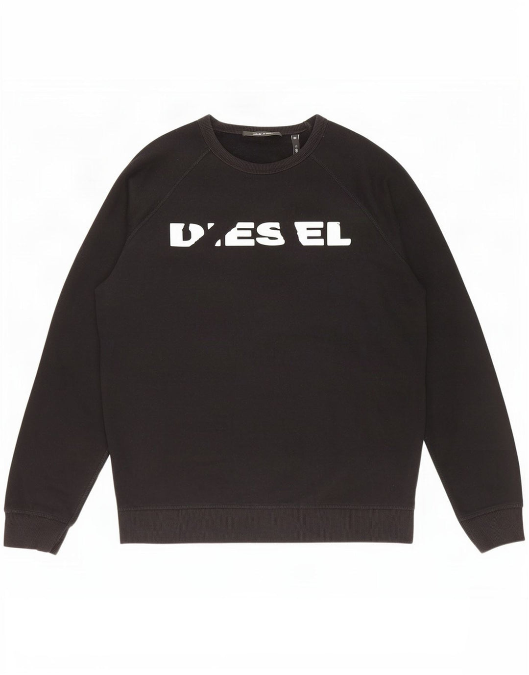 Diesel Hombre Sudadera Gráfica Jersey Grande De Algodón Negro