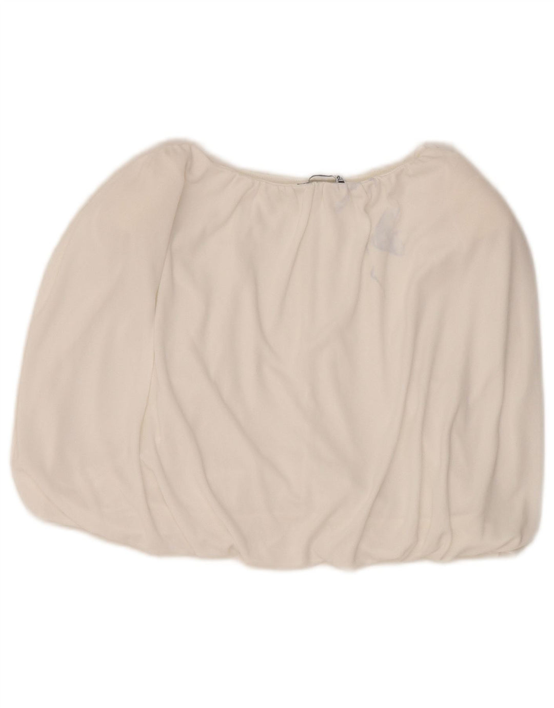 Zara Mujer Crop Top Sin Mangas UK 42 Medio Blanco Poliéster