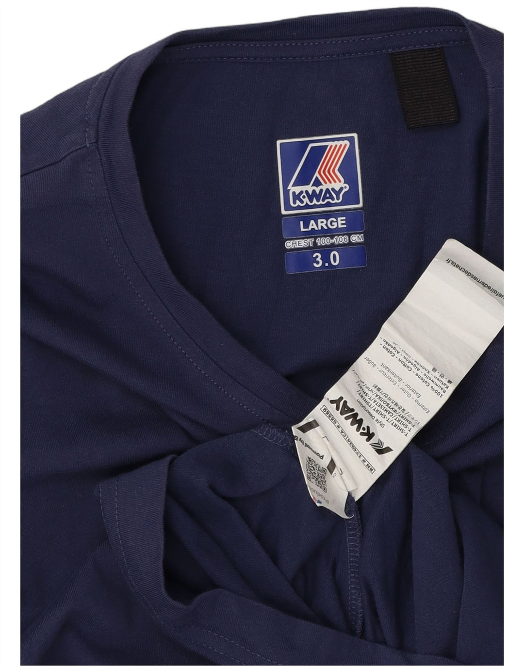 K-Way - Camiseta para hombre, talla grande, color azul marino, algodón