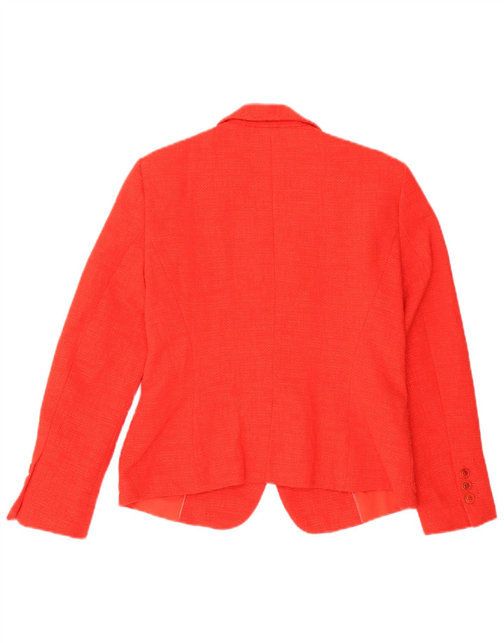 Zara Chaqueta Blazer De 1 Botón para Mujer Reino Unido 42 Algodón Rojo Mediano